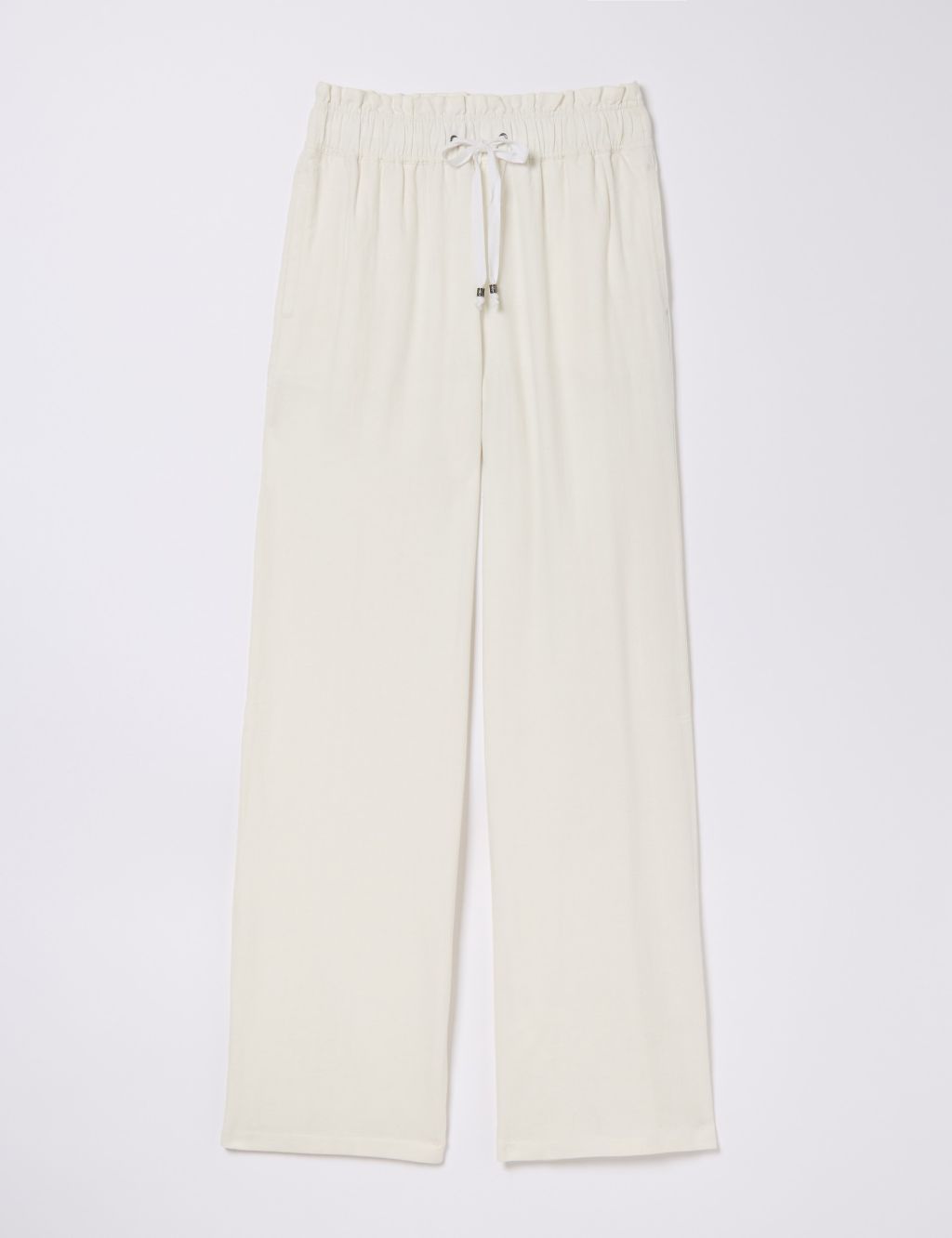Pure Cotton Drawstring Wide Leg Trousers 1 of 5