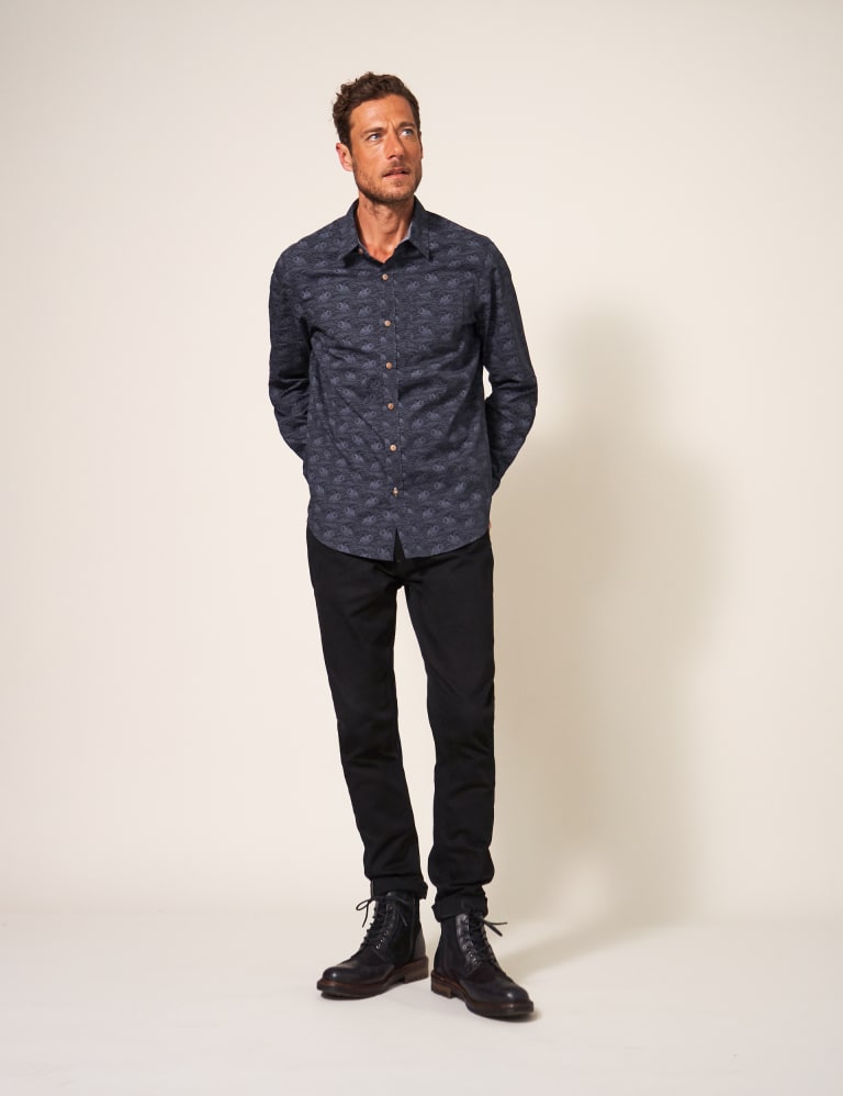 Pure Cotton Duck Print Shirt White Stuff M S