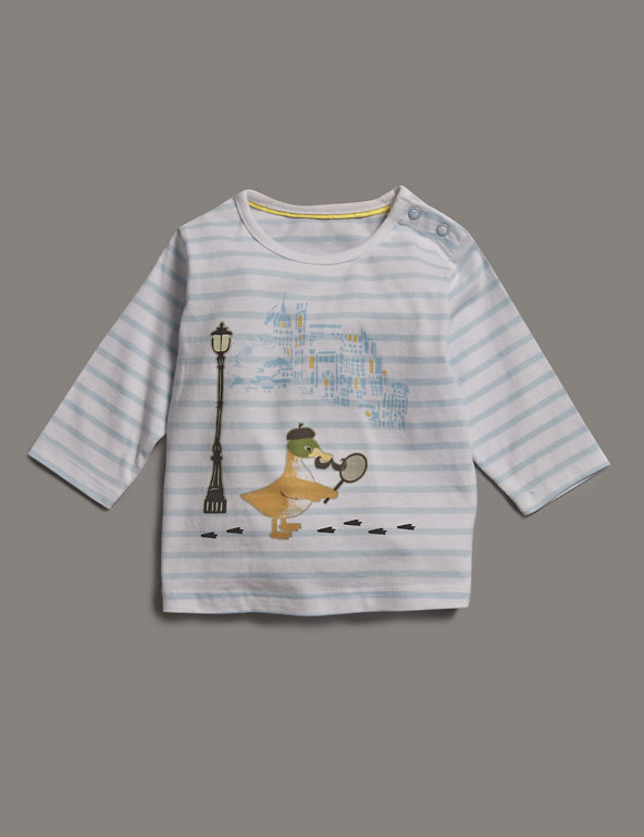 Pure Cotton Duck Spy Print T-Shirt Image 1 of 2