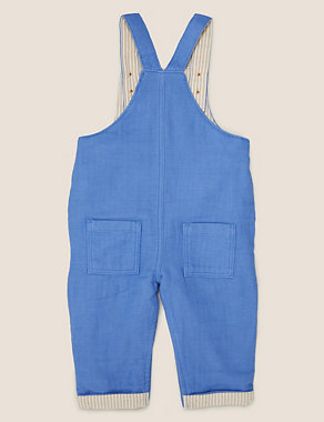 Pure Cotton Dungarees (0-3 Yrs) Image 2 of 3