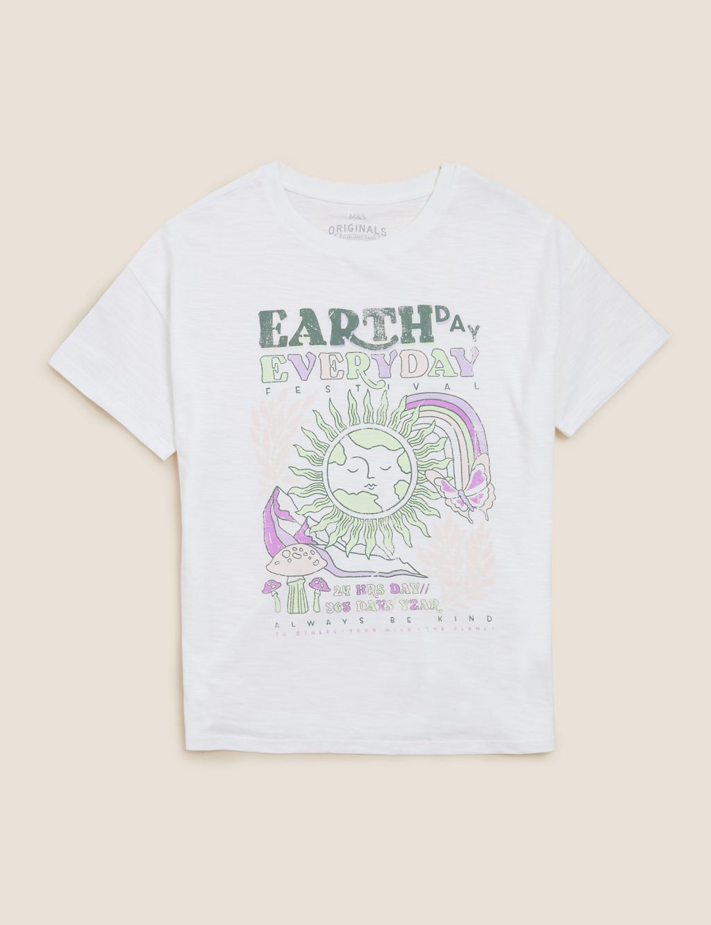 Pure Cotton Earth Day Slogan T-Shirt (6-16 Yrs) 1 of 4