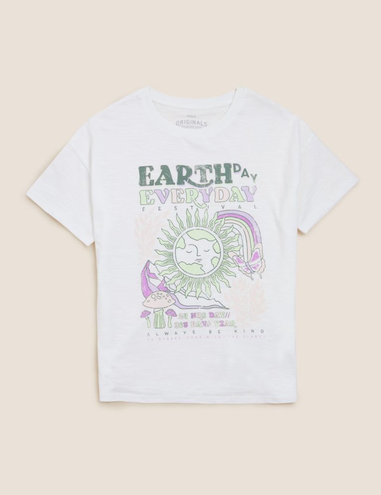 Pure Cotton Earth Day Slogan T-Shirt (6-16 Yrs) 2 of 4