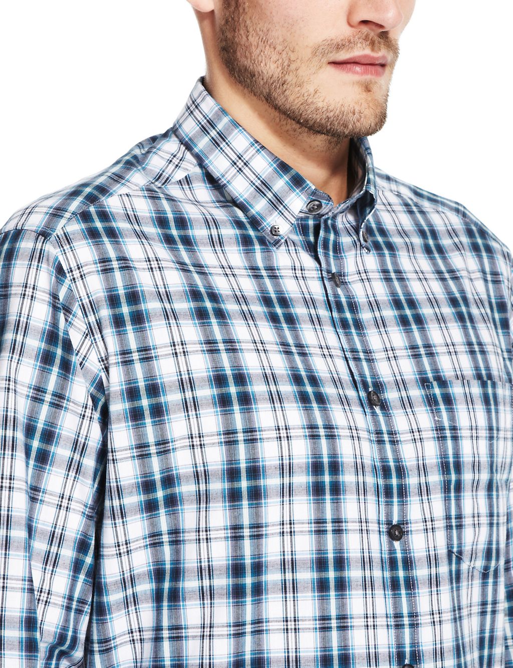 Pure Cotton Easy Care Checked Shirt 5 of 6