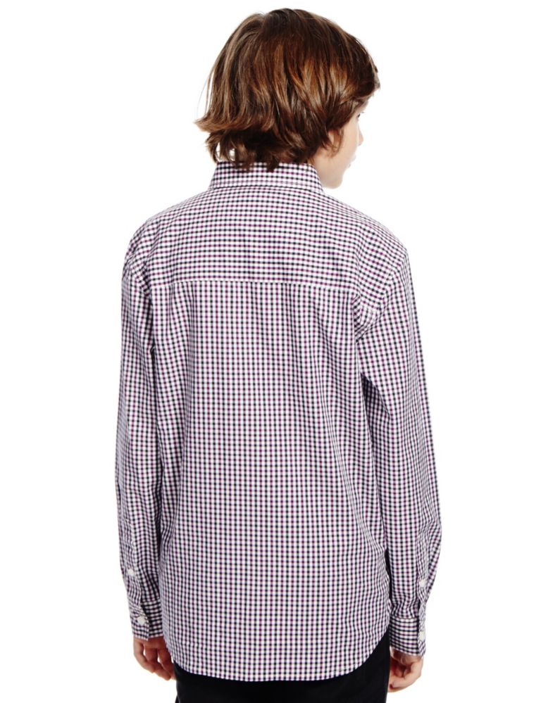Pure Cotton Easy to Iron Gingham Checked Shirt (5-14 Years) 3 of 3