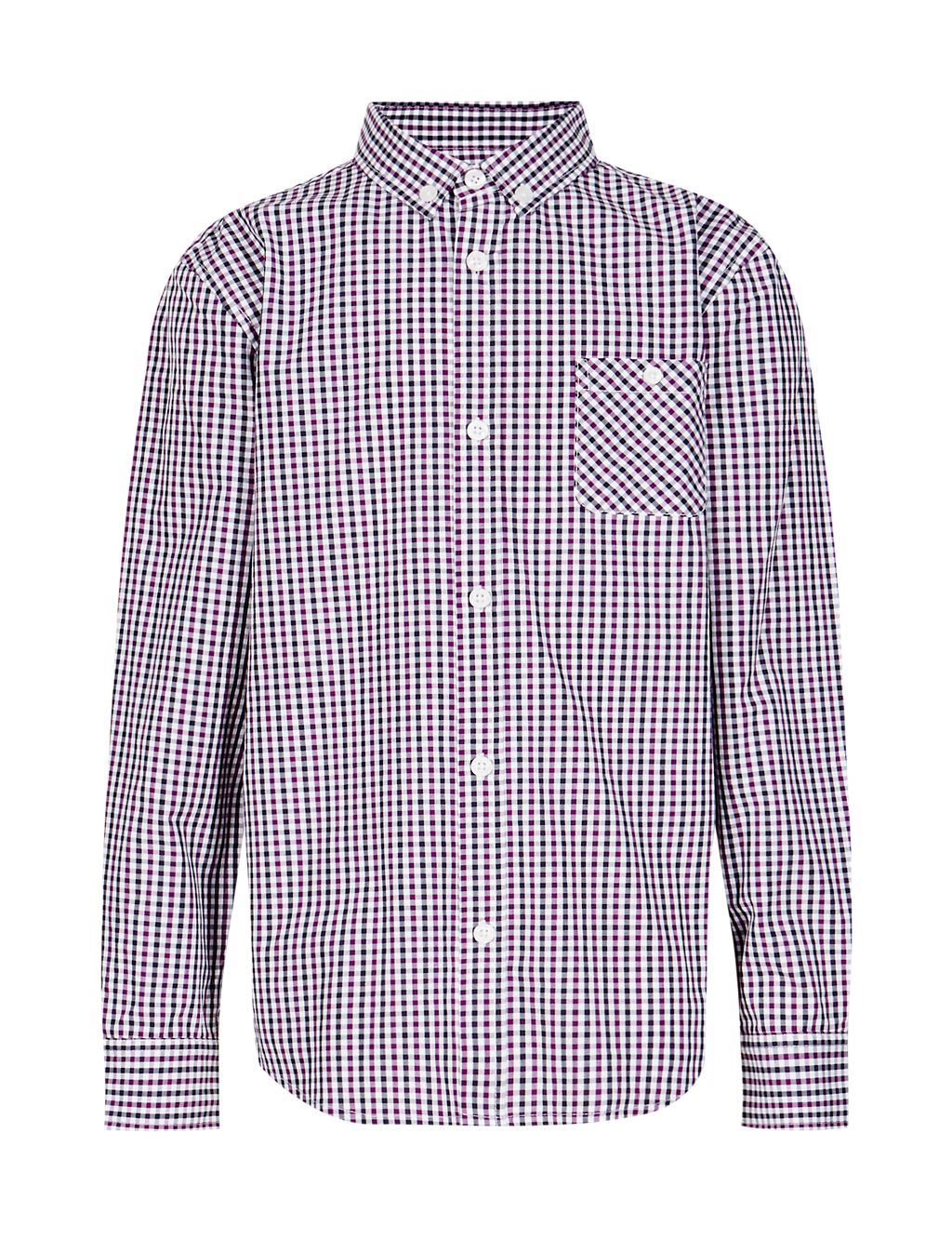 Pure Cotton Easy to Iron Gingham Checked Shirt (5-14 Years) 1 of 3