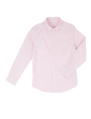 Pure Cotton Easy to Iron Self Striped Shirt (5-14 Years) Image 2 of 4