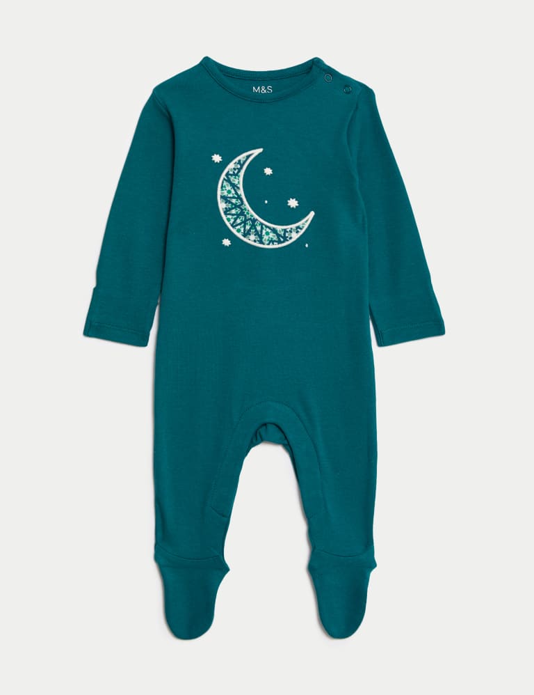 Pure Cotton Eid Moon Sleepsuit (7lbs-1 Yrs) 2 of 7