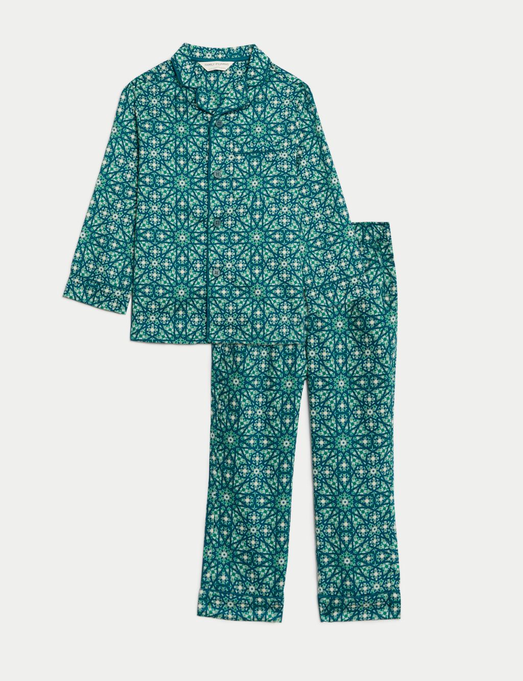 Pure Cotton Eid Patterned Pyjamas (1-16 Yrs) 1 of 5