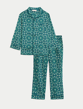 Pure Cotton Eid Patterned Pyjamas (3-16 Yrs) Image 2 of 5