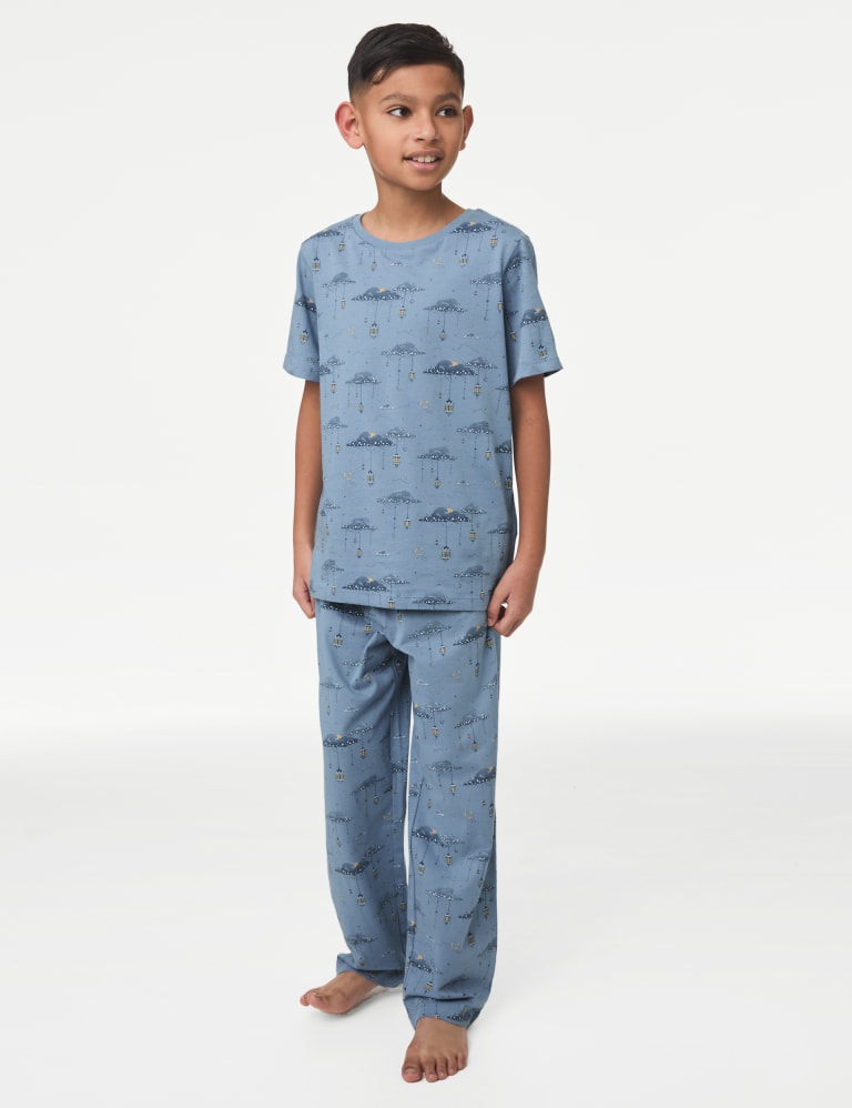 Pure Cotton Eid Print Pyjamas (1-16 Yrs) 1 of 7