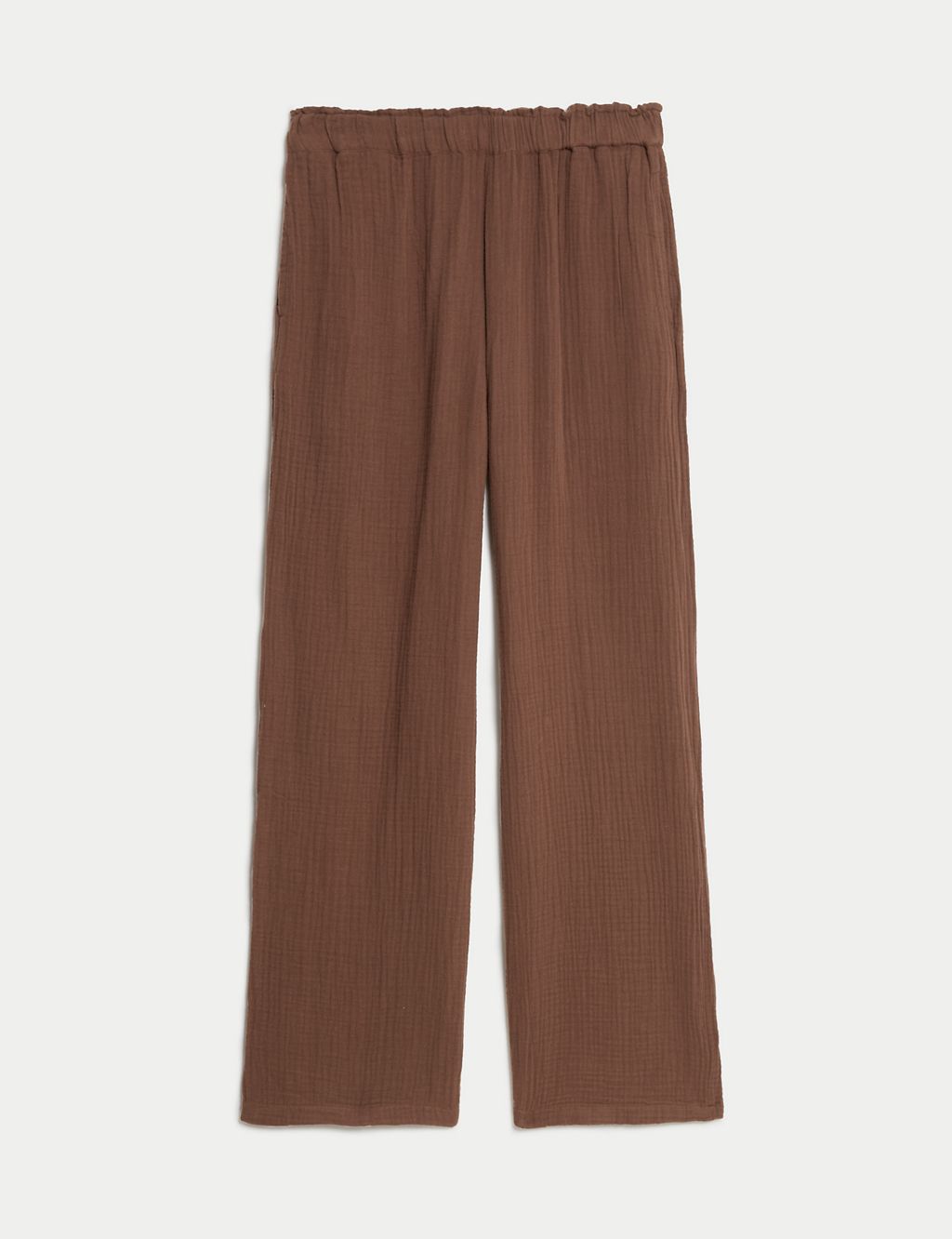 Pure Cotton Elasticated Waist Relaxed Trousers 1 of 5