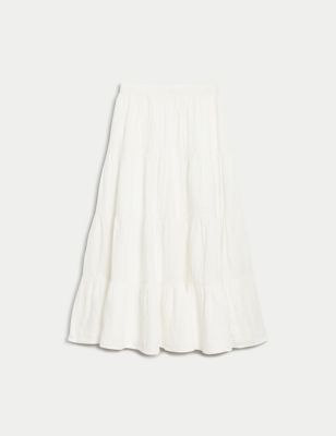 Pure Cotton Elasticated Waist Skirt (6-16 Yrs) Image 2 of 5