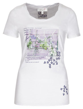 Pure Cotton Elderflower Recipe Print T-Shirt Image 2 of 4