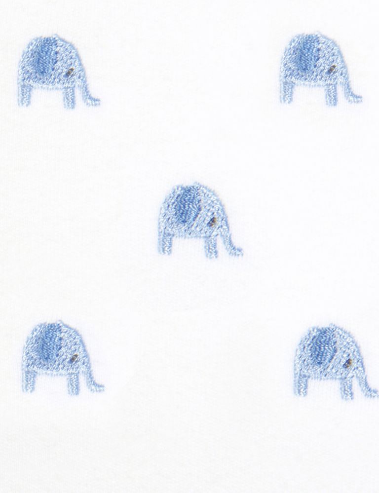 Pure Cotton Elephant Sleepsuit (6½lbs-12 Mths) 2 of 2