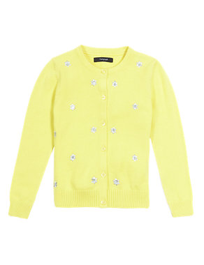 Pure Cotton Embellished Cardigan (1-7 Years) Image 2 of 3