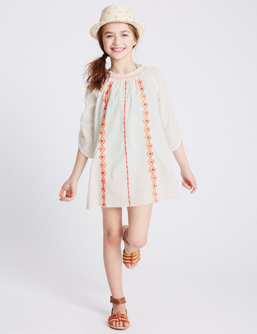 Pure Cotton Embellished Dress (3-14 Years) 3 of 5