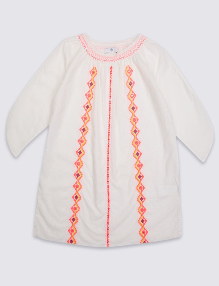 Pure Cotton Embellished Dress (3-14 Years) 2 of 5