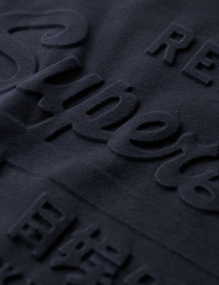 Pure Cotton Embossed Logo Crew Neck T-Shirt 5 of 6