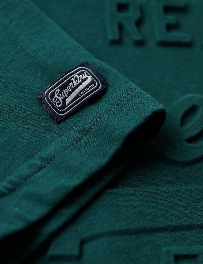 Pure Cotton Embossed Logo Crew Neck T-Shirt 6 of 6