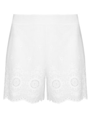 Pure Cotton Embroidered Beach Shorts Image 2 of 4