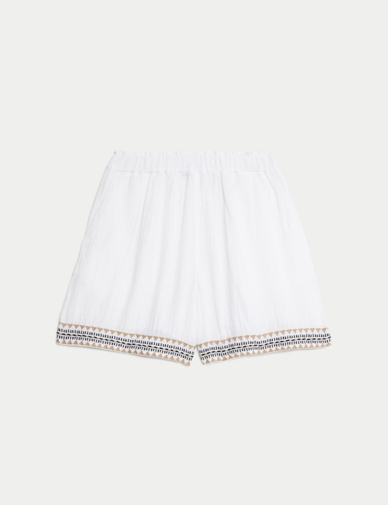 Pure Cotton Embroidered Beach Shorts 2 of 5