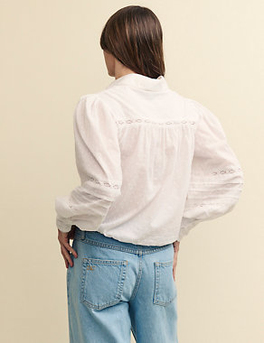 Pure Cotton Embroidered Blouse Image 2 of 6