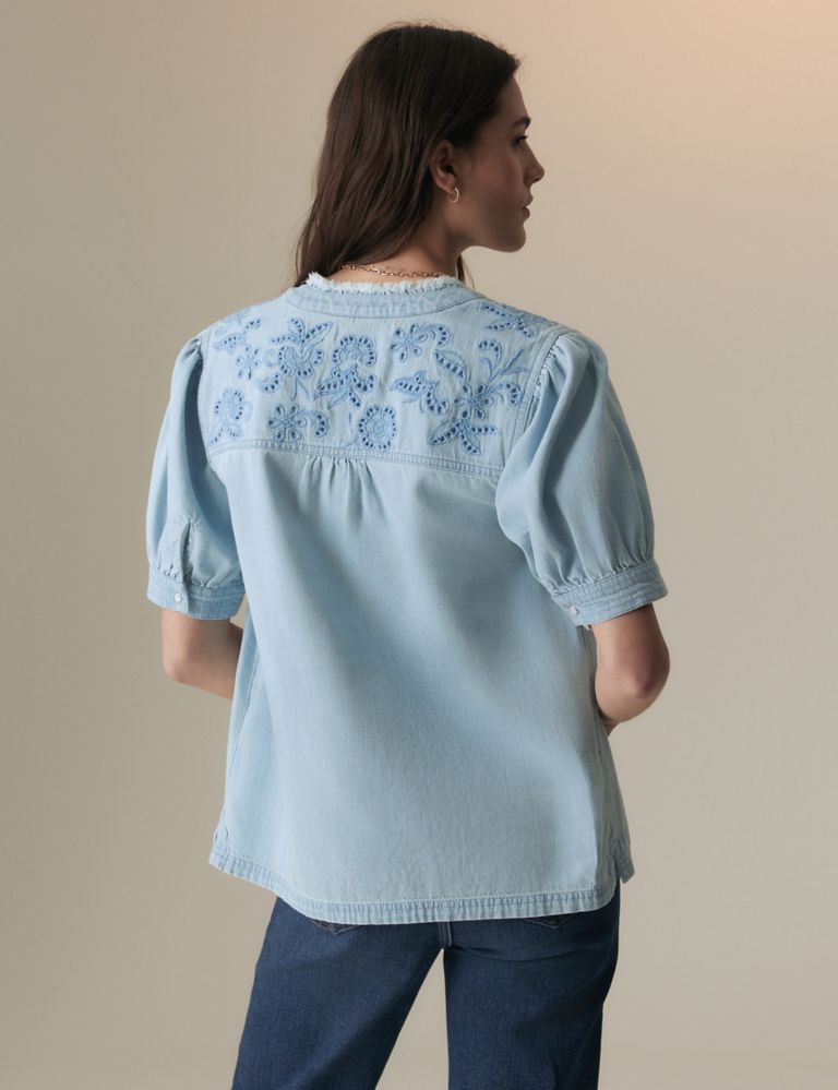 Pure Cotton Embroidered Blouse 6 of 6