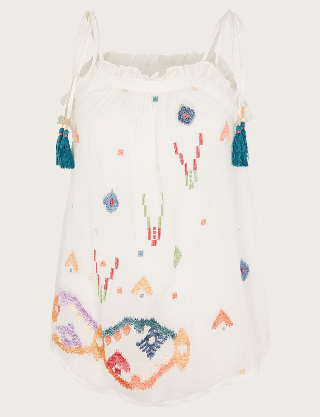 Pure Cotton Embroidered Cami Top 1 of 5