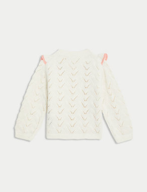 Pure Cotton Embroidered Cardigan (0-3 Yrs) Image 2 of 3