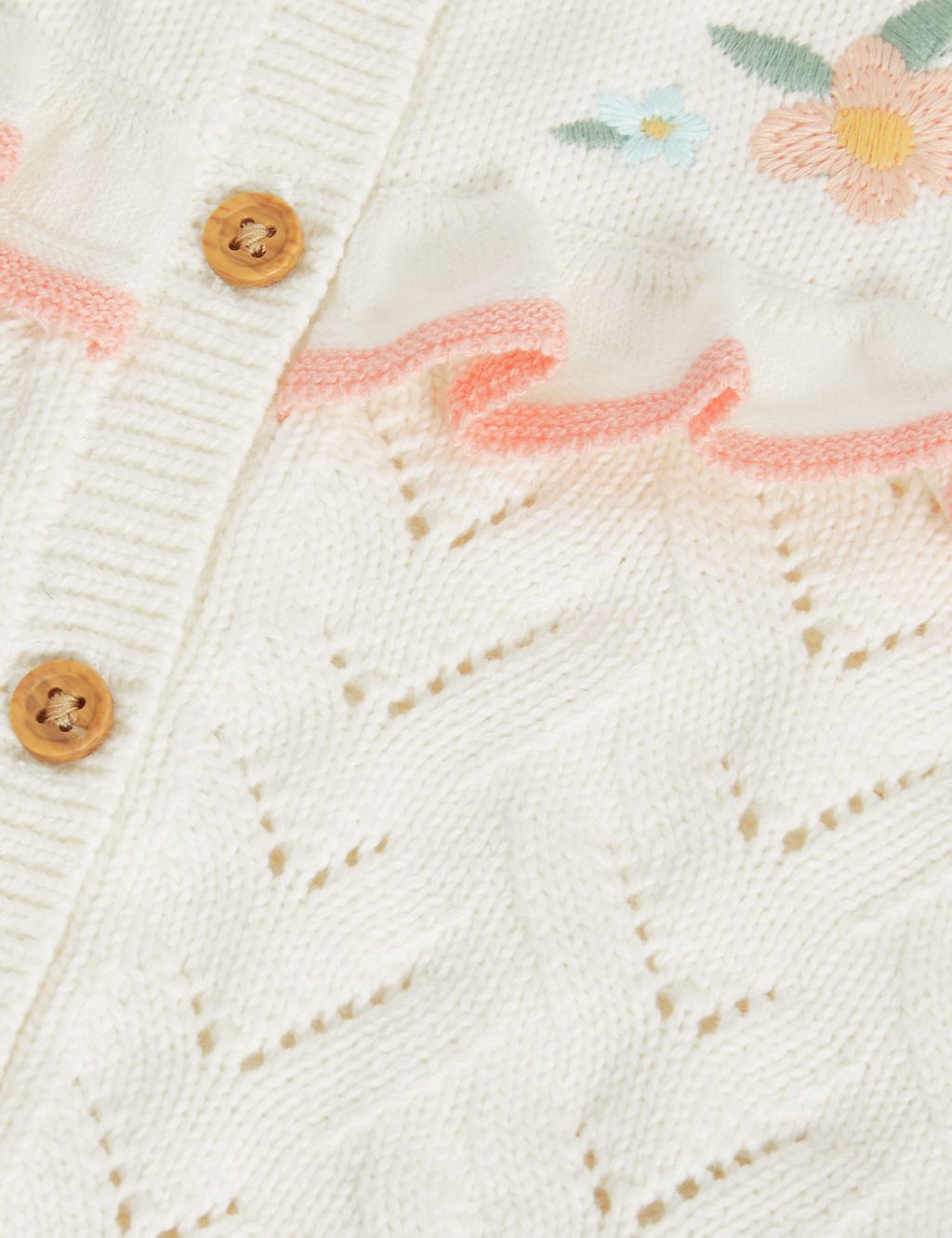 Pure Cotton Embroidered Cardigan (0-3 Yrs) 2 of 3