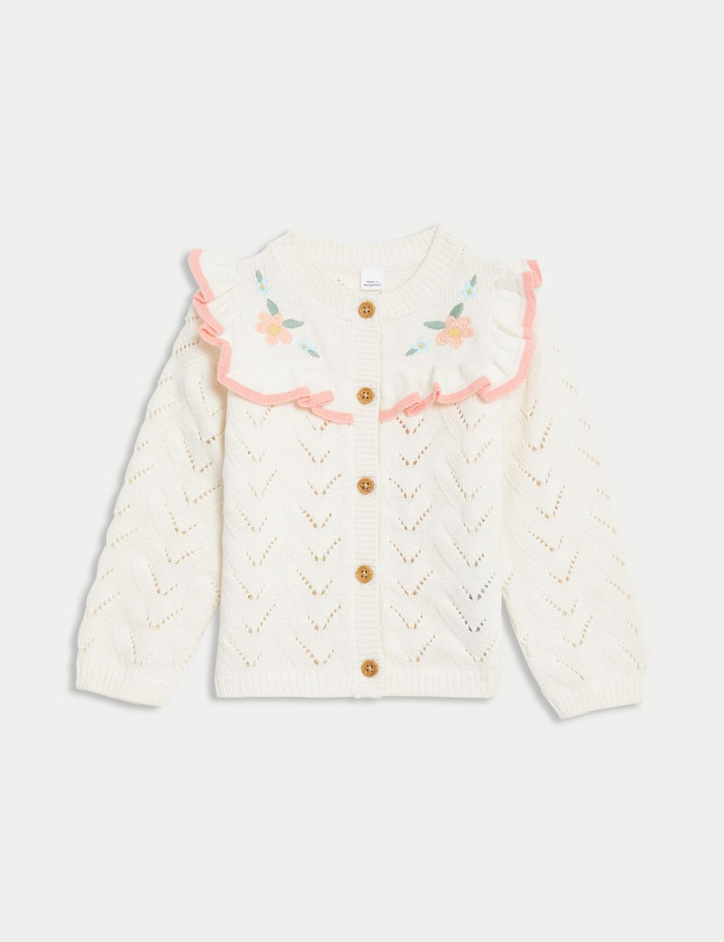 Pure Cotton Embroidered Cardigan (0-3 Yrs) 3 of 3