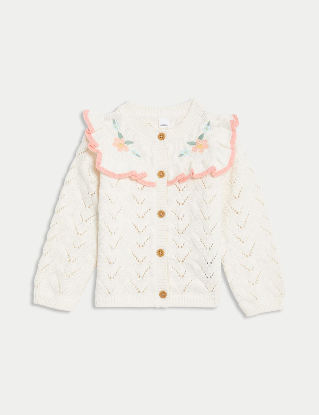 Pure Cotton Embroidered Cardigan (0-3 Yrs) 3 of 3