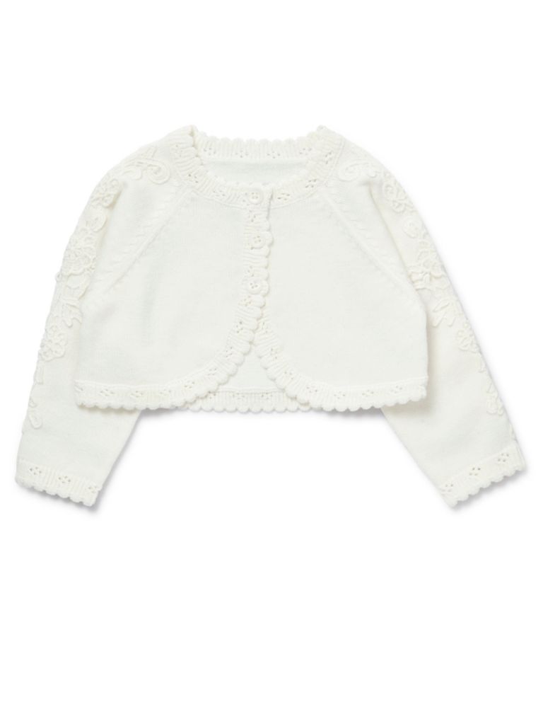 Pure Cotton Embroidered Cardigan (0-3 Yrs) 2 of 5