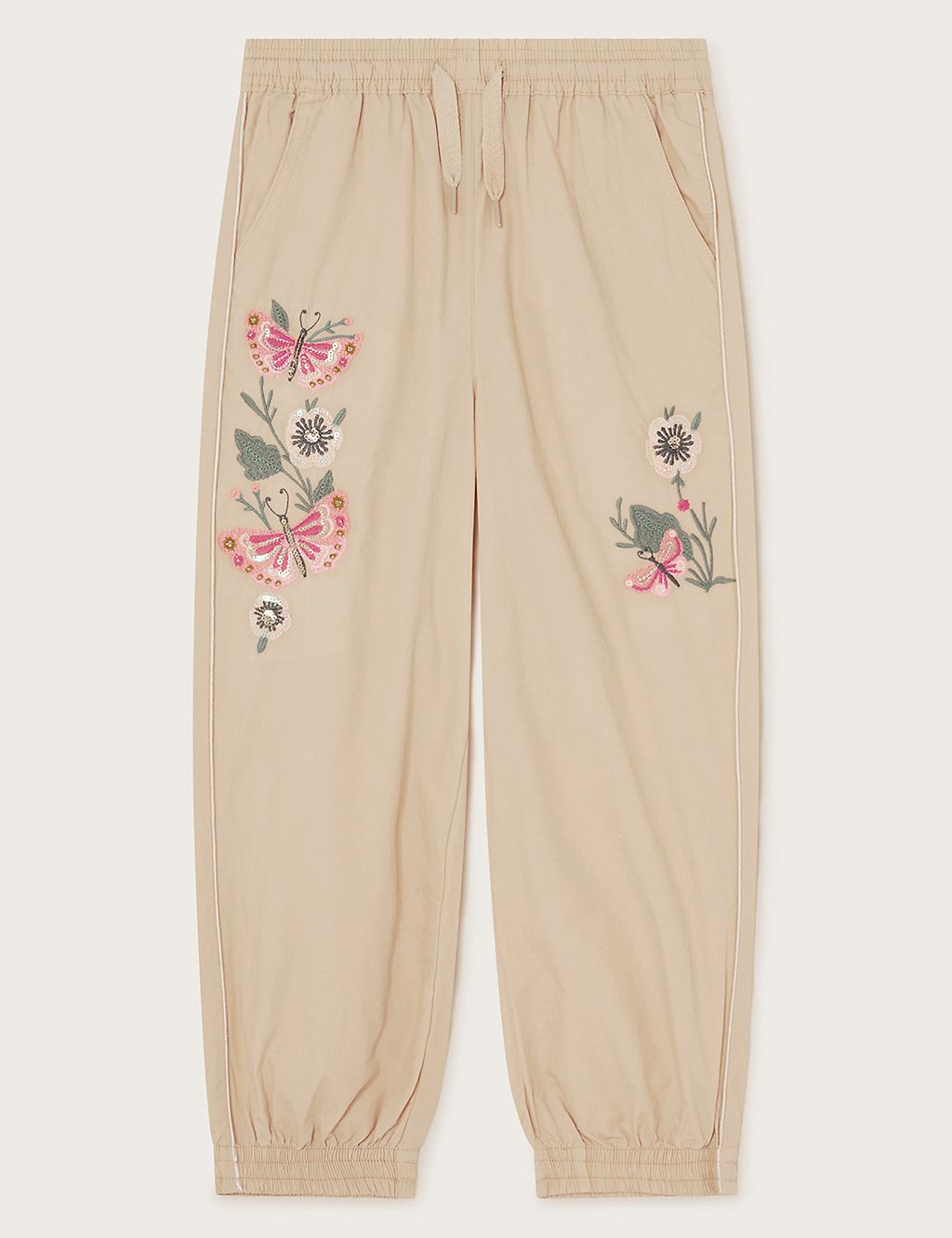 Pure Cotton Embroidered Cargo Trousers (3-13 Yrs) 3 of 3