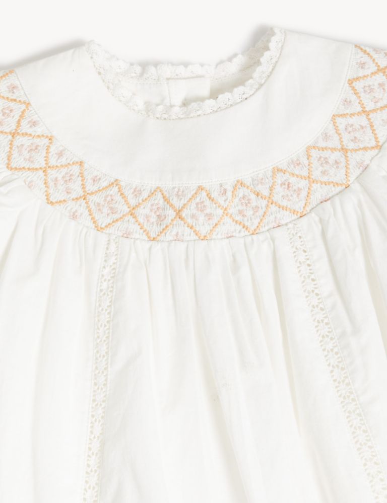 Pure Cotton Embroidered Christening Gown (7lbs-1 Yrs) 4 of 7