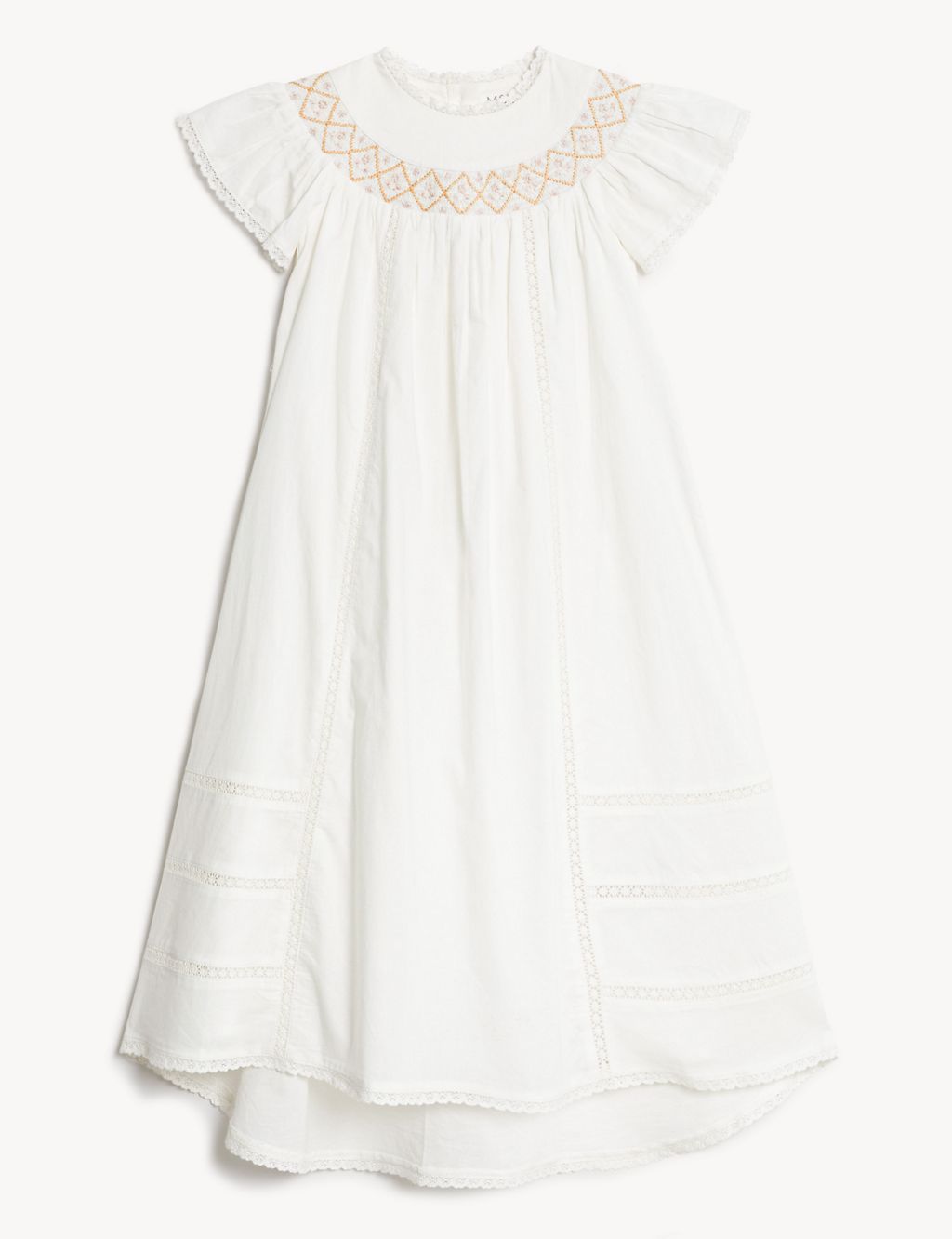Pure Cotton Embroidered Christening Gown (7lbs-1 Yrs) 1 of 7