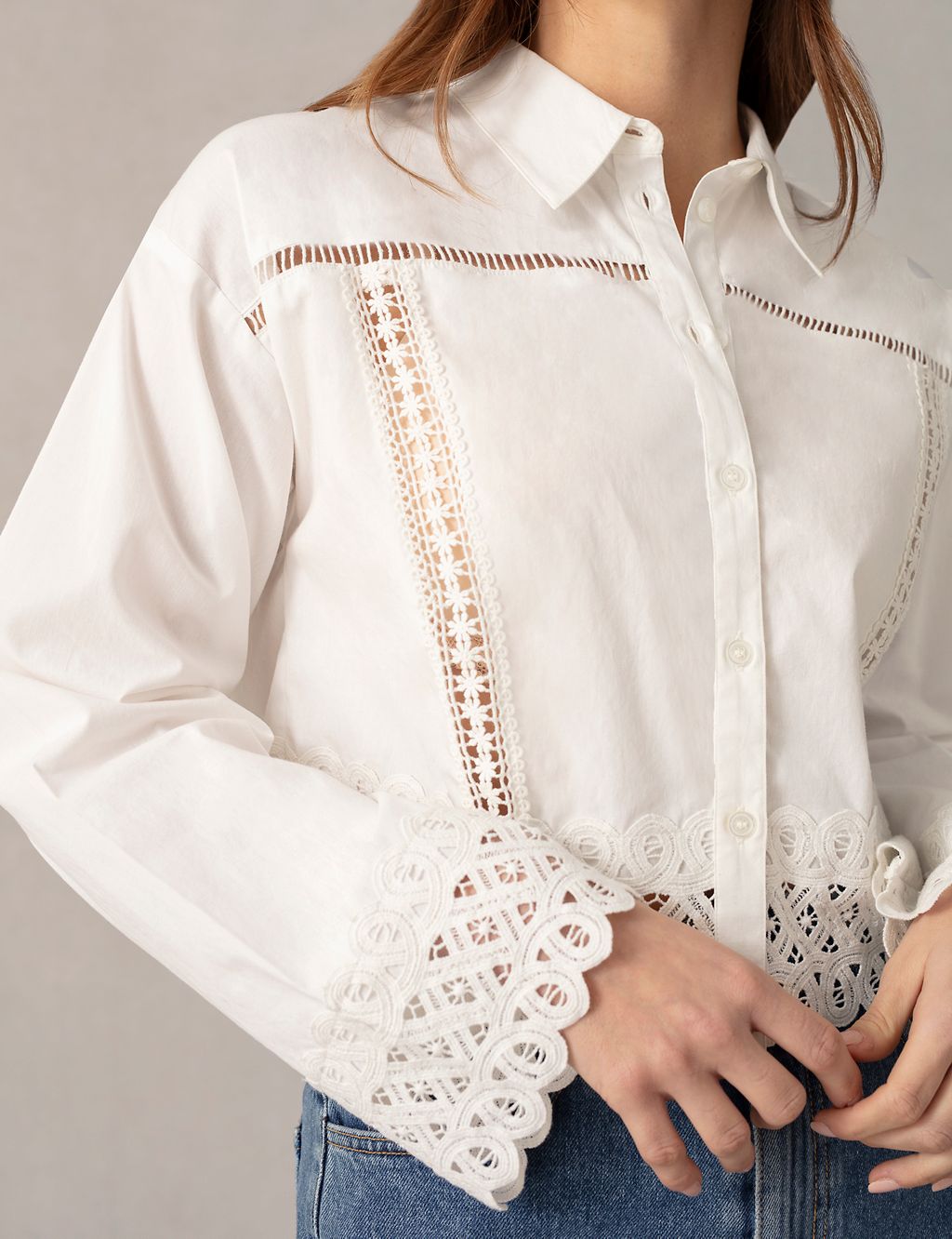 Pure Cotton Embroidered Collared Shirt 6 of 9