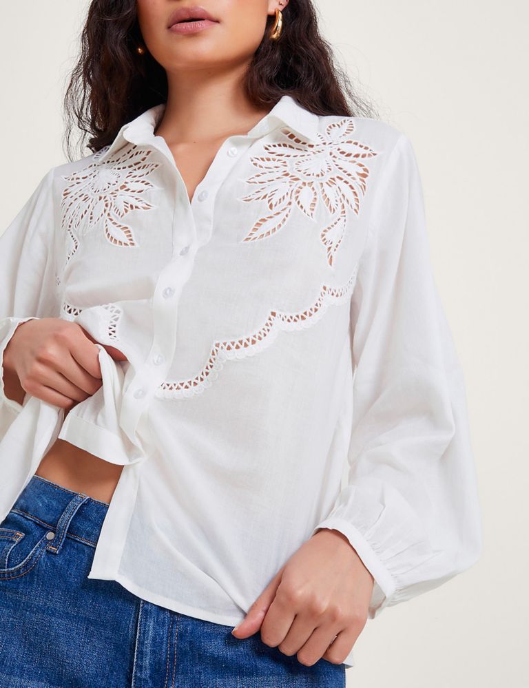 Pure Cotton Embroidered Collared Shirt 4 of 5