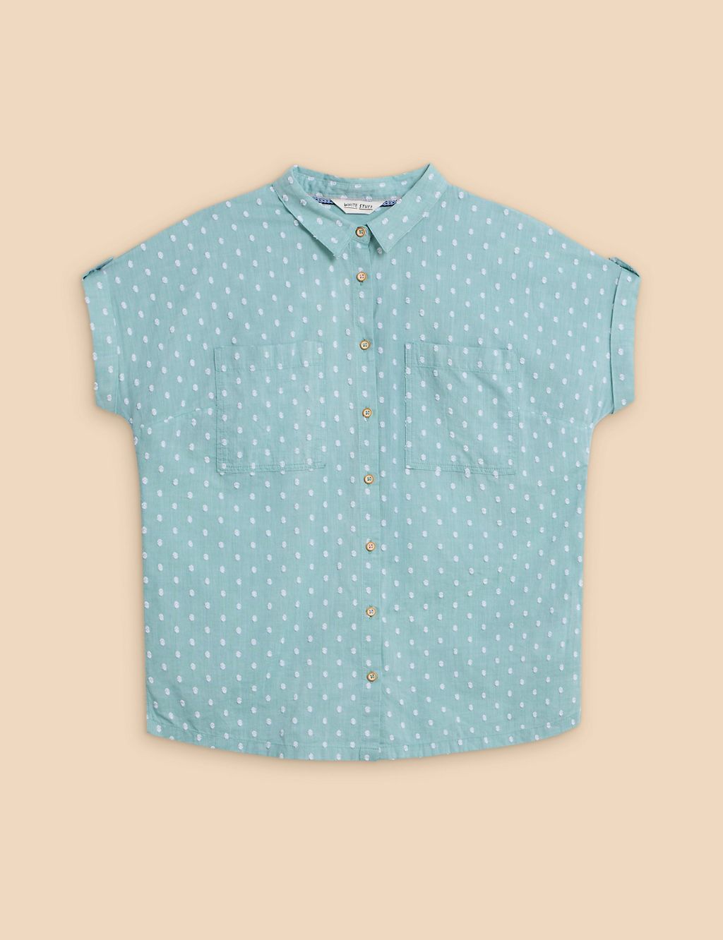 Pure Cotton Embroidered Collared Shirt 1 of 6