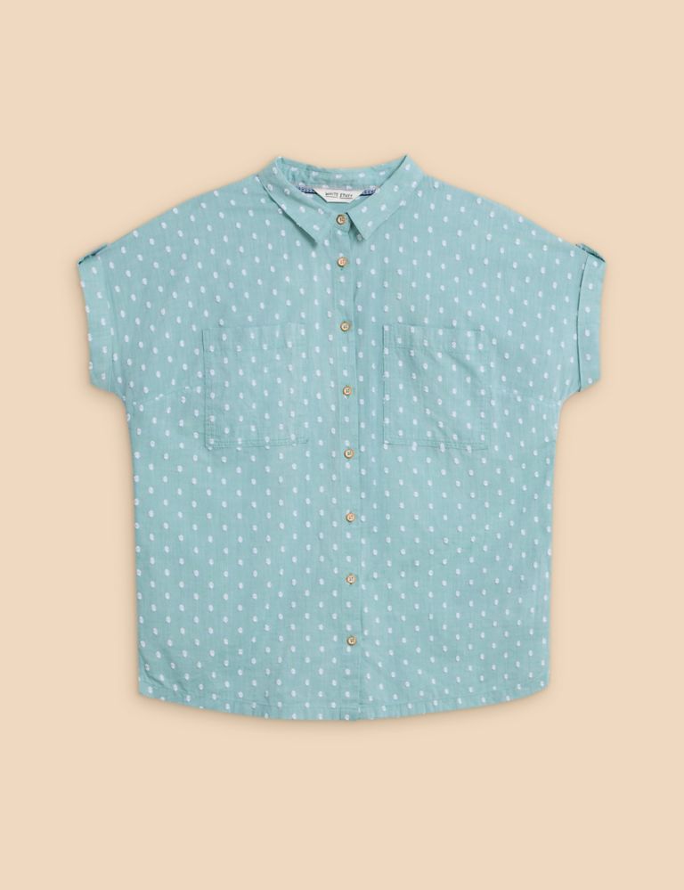 Pure Cotton Embroidered Collared Shirt 2 of 6