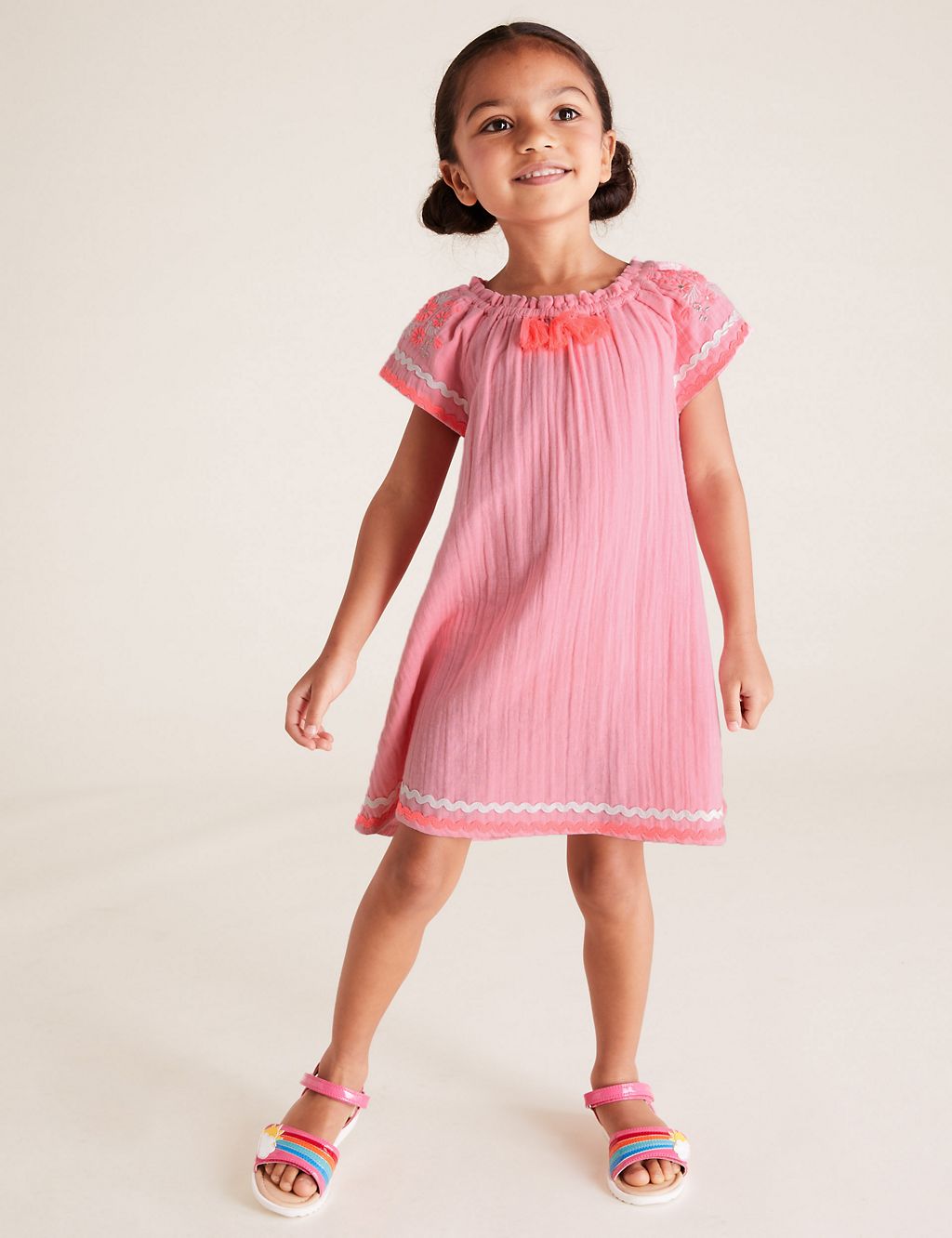 Pure Cotton Embroidered Dress (2-7 Years) 3 of 4