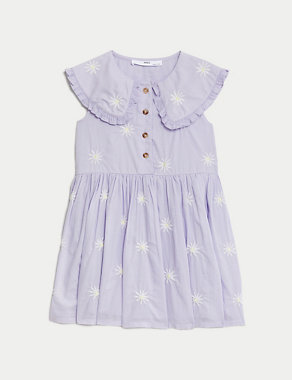 Pure Cotton Embroidered Dress (2-8 Yrs) Image 2 of 5