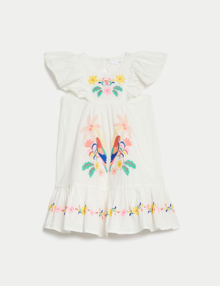 Pure Cotton Embroidered Dress (2-8 Yrs) 1 of 1