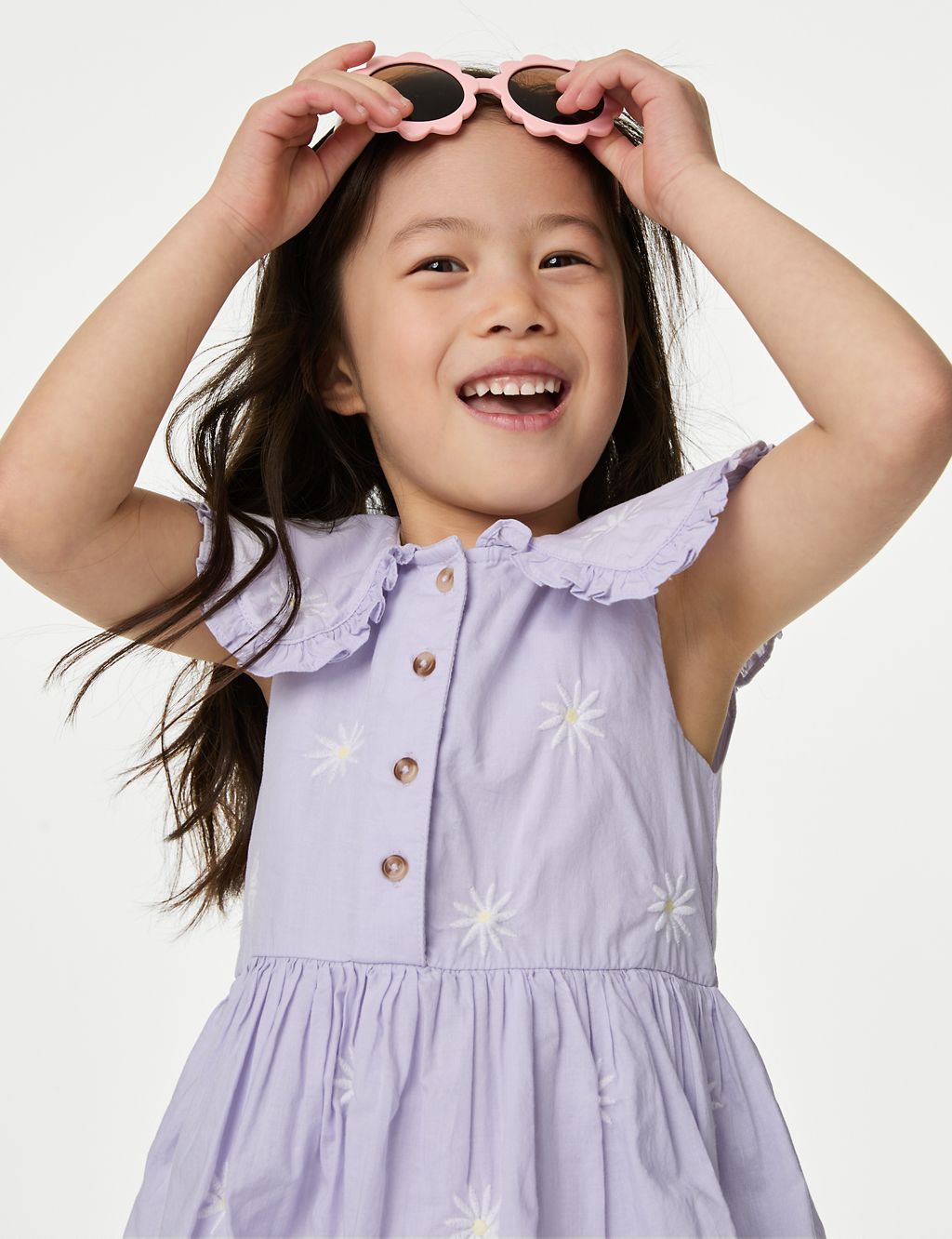 Pure Cotton Embroidered Dress (2-8 Yrs) 2 of 5