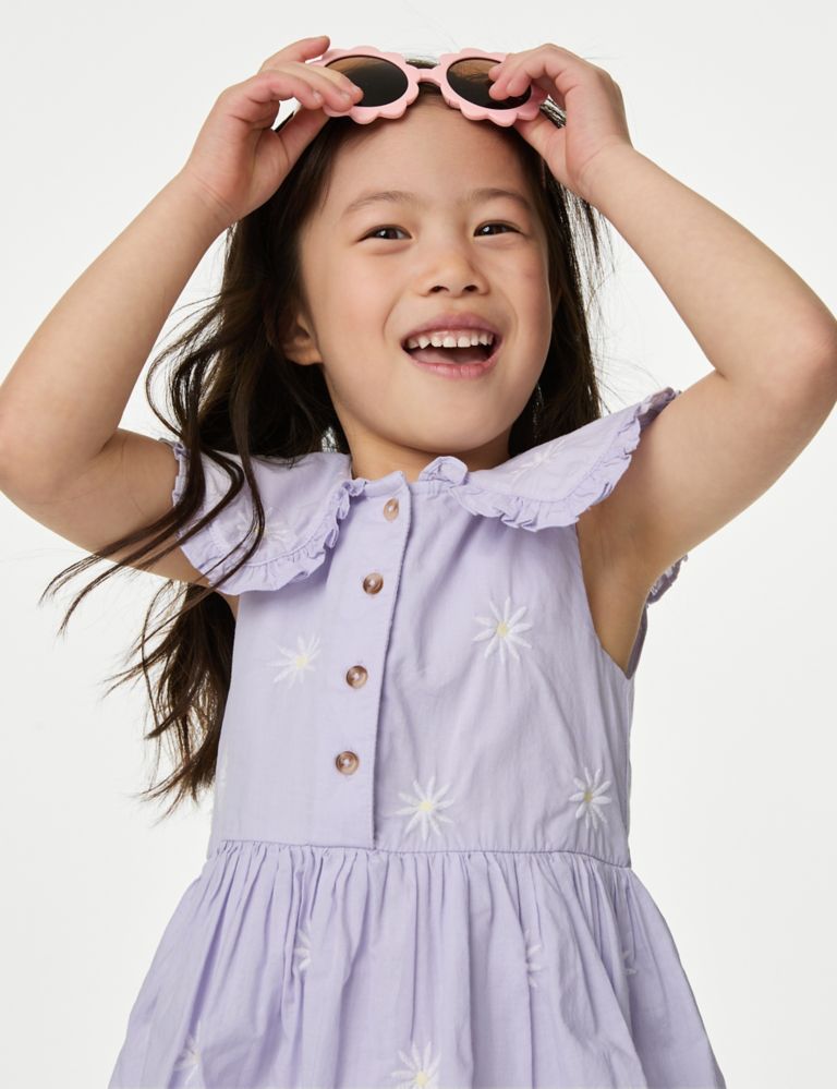 Pure Cotton Embroidered Dress (2-8 Yrs) 1 of 5