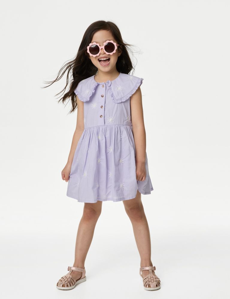Pure Cotton Embroidered Dress (2-8 Yrs) 4 of 5