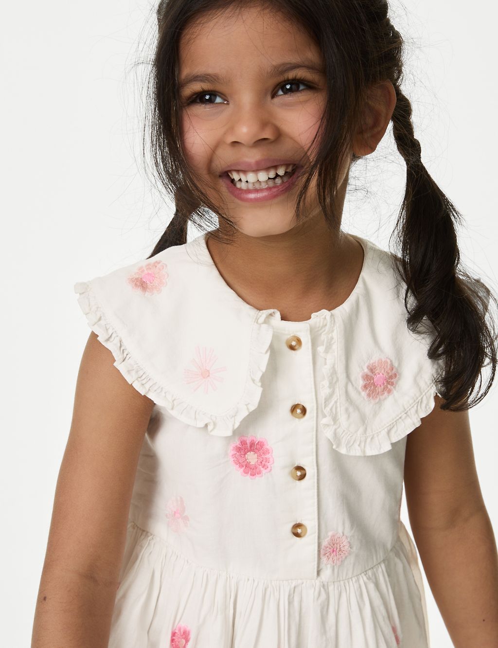 Pure Cotton Embroidered Dress (2-8 Yrs) 2 of 4