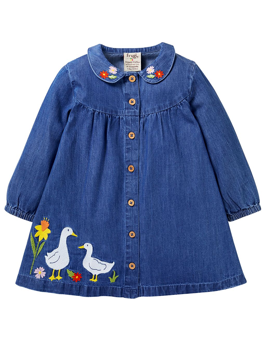 Pure Cotton Embroidered Duck Dress (0-4 Yrs) 3 of 5