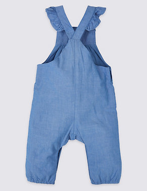 Pure Cotton Embroidered Dungarees Image 2 of 3