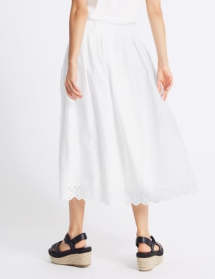 Cotton shop embroidered skirt